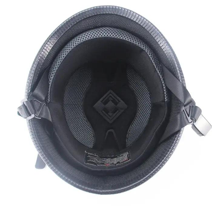 1 pièces X M/L/XL/XXL Vintage moto Cruiser casque demi visage casque allemand moto casque noir brill