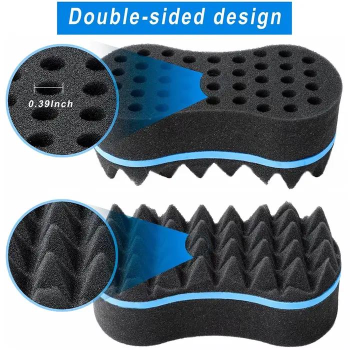 Ensemble d'éponges à cheveux torsadées magiques 3 pièces/ensemble, brosse éponge à gros trous pour c