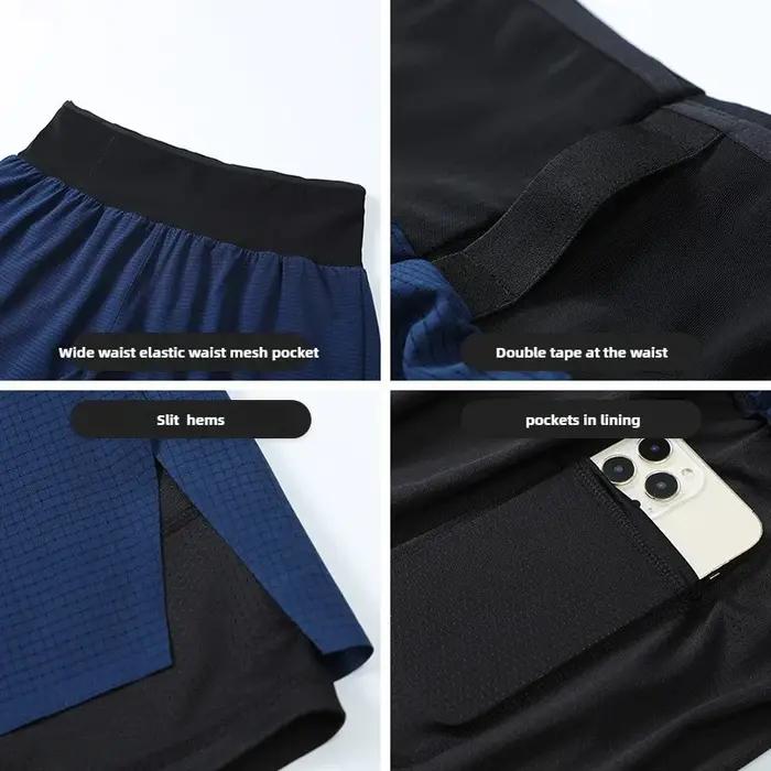Short de course homme 2 en 1 Marathon Fitness court Gym homme basket-ball pantalon d'entraînement mu