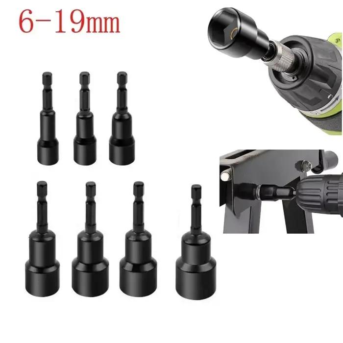 Tournevis à écrou magnétique à douille d'impact 6-19mm, adaptateur de douille profonde, têtes de clé