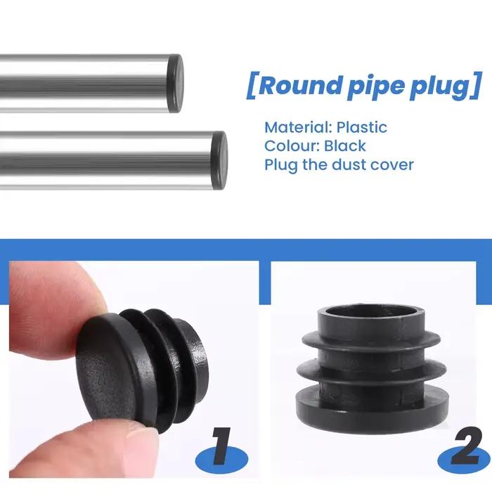 Embout d'insertion de tuyau de tube de jambe de chaise de table ronde, diamètre de 19mm, noir, 30 pi