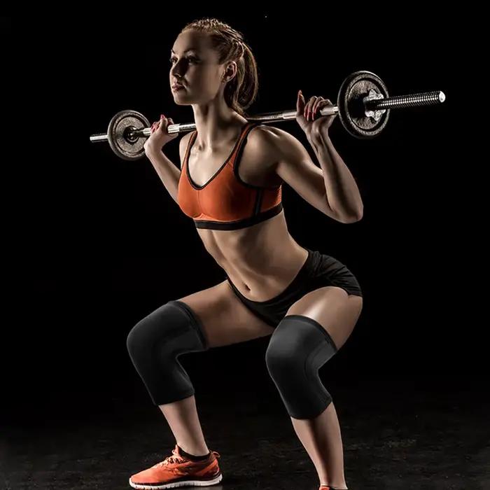 AOLIKES 1 paire Squat 7mm genouillères soutien gymnastique sport Compression néoprène genou protecte