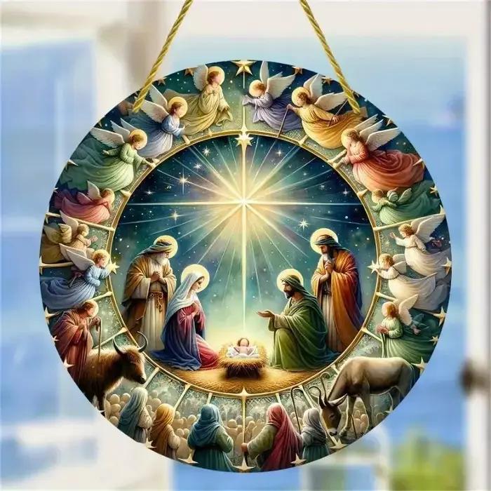 Disque circulaire en bois 2D 8 pouces, jésus et Disciples, plat, Art religieux chrétien, église, pri