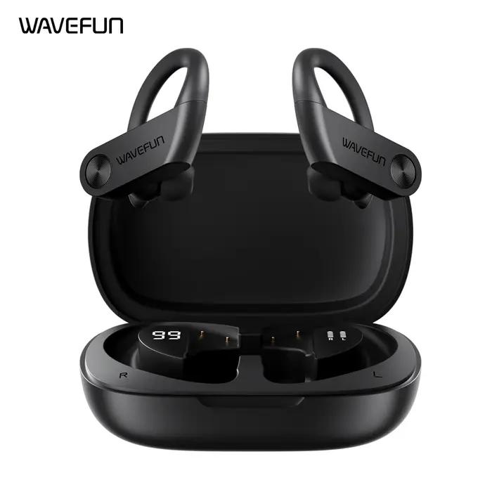 Wavefun-Écouteurs Bluetooth XBuds 5 avec crochet d'oreille et étui de charge, écouteurs étanches ave
