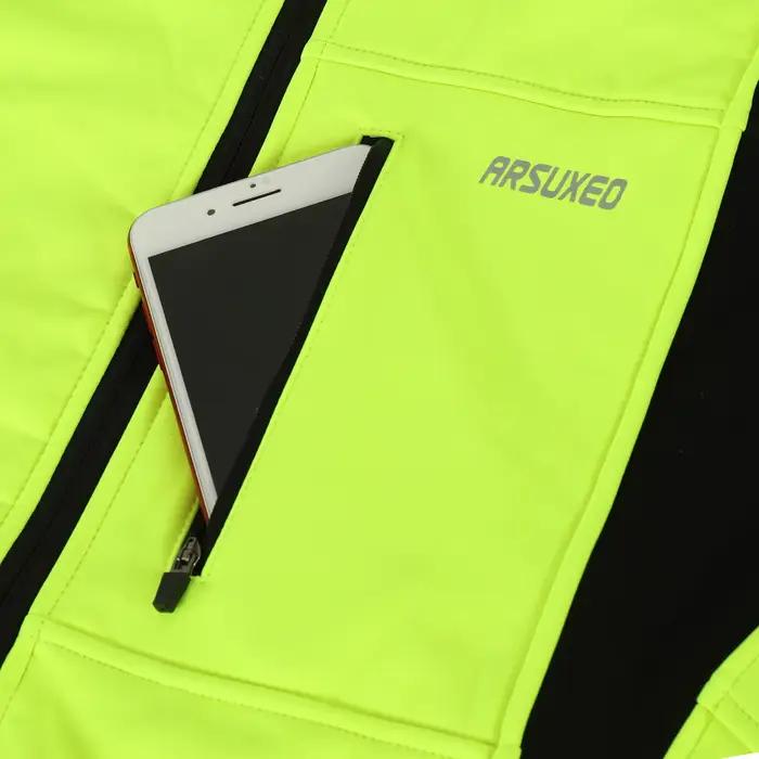 ARSUXEO hommes hiver veste de cyclisme thermique polaire Softshell coupe-vent imperméable respirant