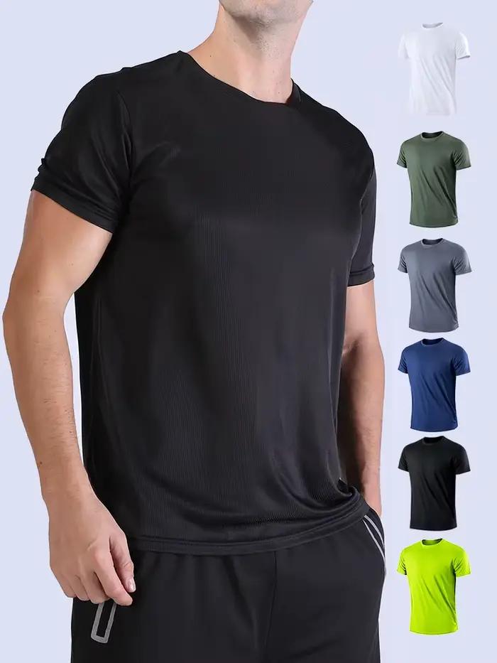 T-shirt de sport à séchage rapide ultraléger pour homme, haut léger, respirant, solide, document, en