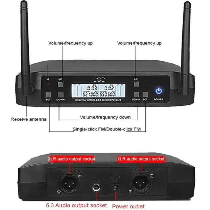 Microphone sans fil système professionnel UHF automatique segment U FM boucle mobile fréquence 60M f