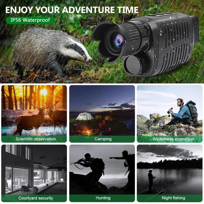 Appareil de vision nocturne monoculaire, caméra infrarouge HD 1080P, n'aime lumineux numérique 5X, t