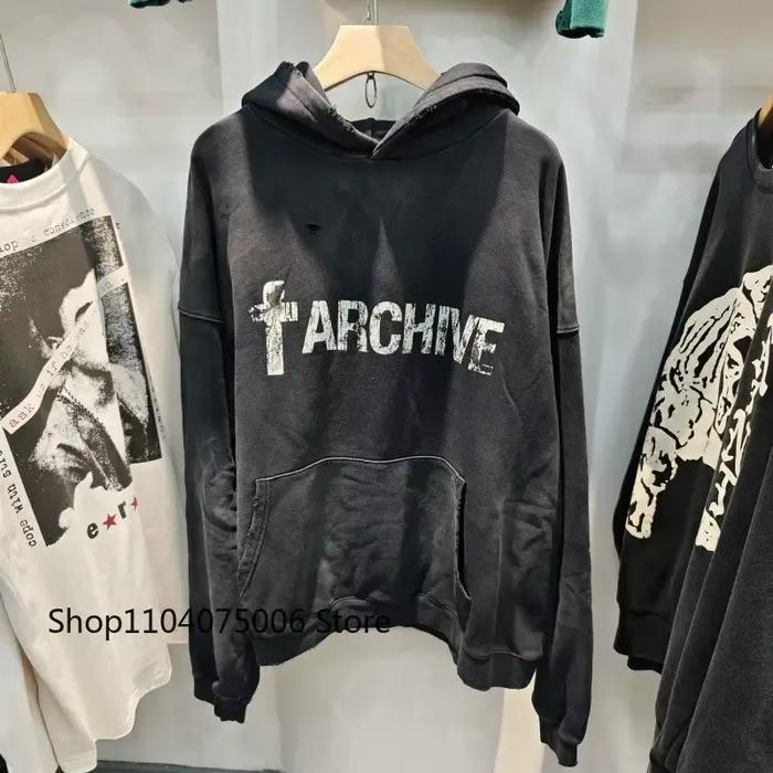 Sweat-shirt à capuche en détresse pour hommes, ample, décontracté, vêtements de sport, pull, Streetw