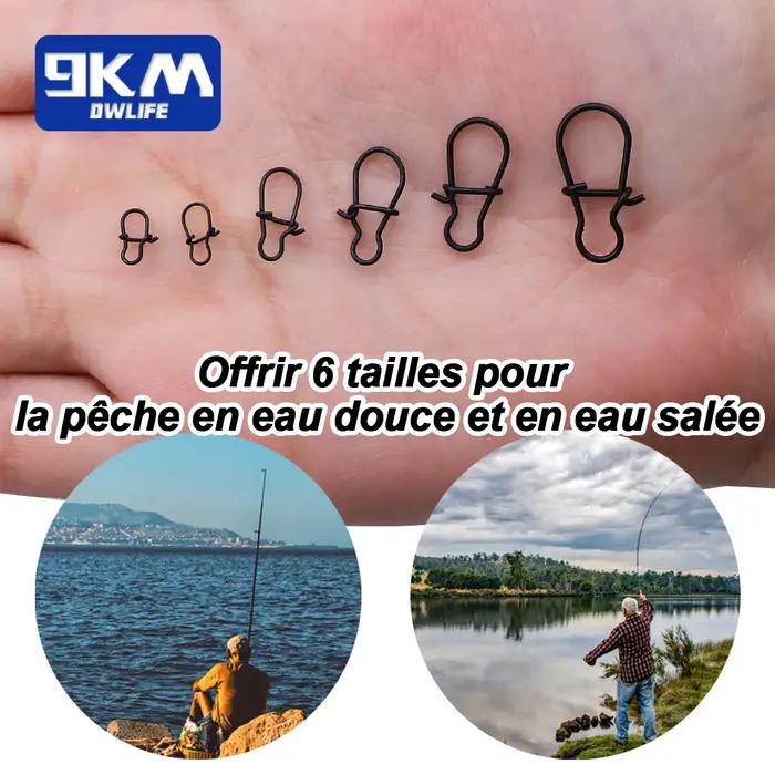 Boucle de pêche Duo Lock 25 conception de boucle rapide résistance aux conditions marines lot de 25 à 100 pièces pour pêche en mer ou eau douce