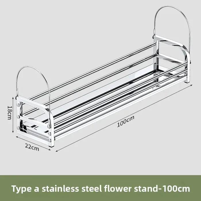 Support de fleurs en acier inoxydable pour balcon, jardinière suspendue d'extérieur, étagère, Rail d