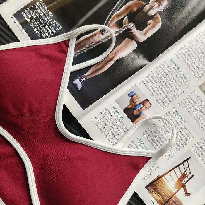 Soutien-gorge de sport sans couture pour femme, bretelles fines respirantes, dos nu, pour yoga, fitn