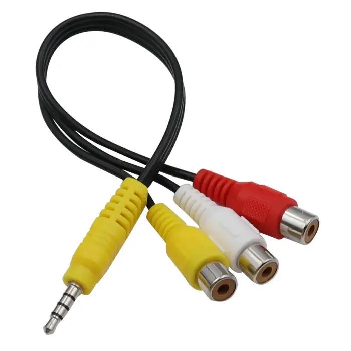 Câble adaptateur AV pour composant vidéo, 3.5MM vers Jack 3 RCA, pour TV TCL, rouge, blanc et jaune