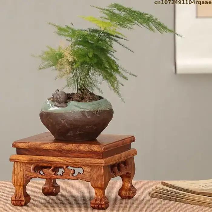 Pot de fleur debout avec socle en bois, étagère pour plantes bonsaï, table de tri, tour à bûches, éc