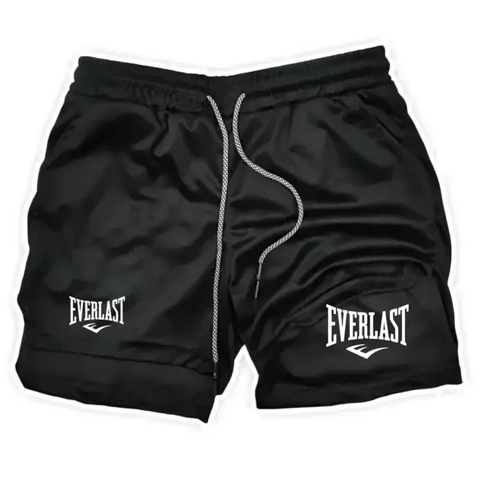 Shorts de course pour hommes 2-en-1, double couche, sportswear, mode, gym, fitness, pantalon court,