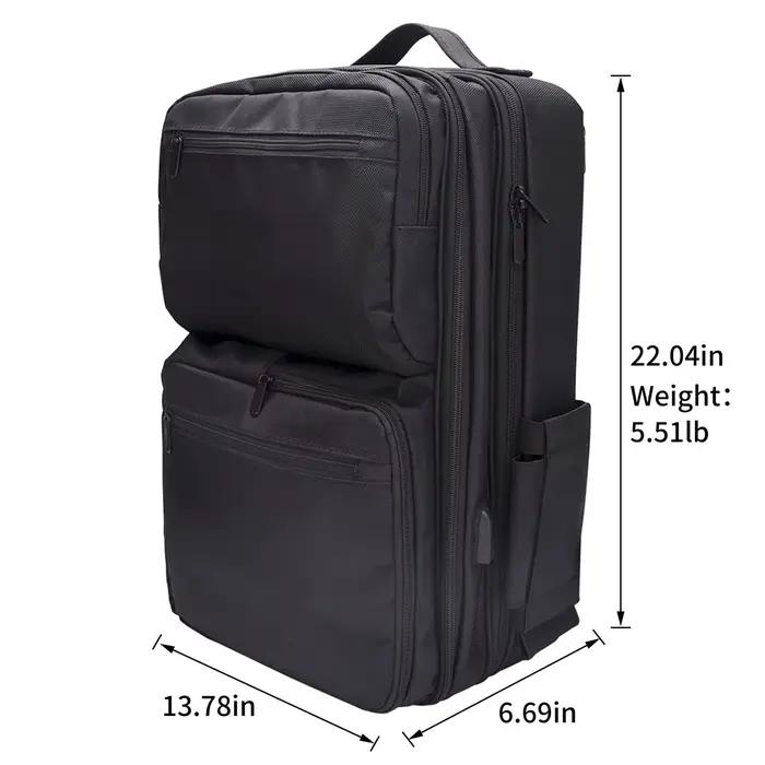 YUNTES sac à dos de voyage de maquillage de barbier professionnel séparateurs réglables USB-grand sa