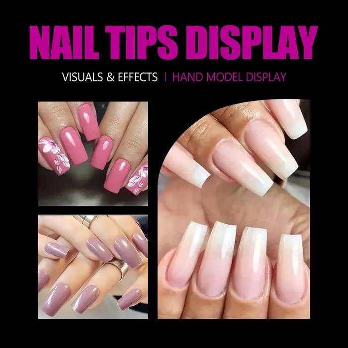 240/330 pièces pointes d'ongles demi-mates, carrés 15 tailles faux ongles transparents couverture co