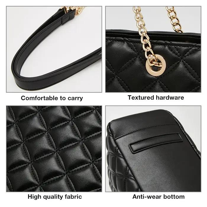 FOXER femmes mode matelassé sac à bandoulière femme classique sous les bras sac Vintage dame Simple