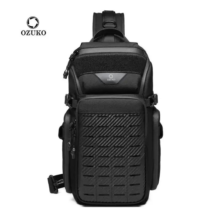 OZUKO hommes sacs de poitrine Sports de plein air tactique bandoulière sacs à bandoulière mâle étanc
