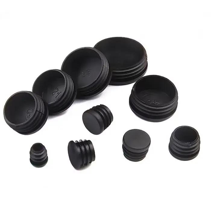 Bouchon de trou rond en acier, 4 pièces, bouchon d'extrémité d'insertion de tuyau en plastique, couv