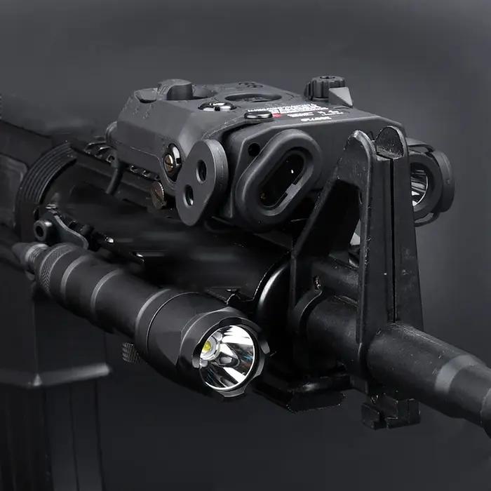 Lampe de poche airsoft bleu vert IR, aide au but, accessoires de chasse, rail de 20mm, PEQ15