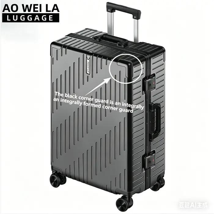 Valise de voyage à roulettes en aluminium grande capacité, durable pour hommes et femmes, 20/24 pouc