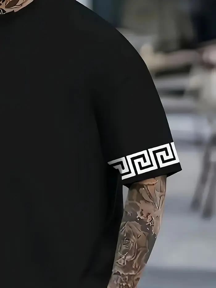 Nouvel ensemble homme été 2026 à manches courtes avec imprimé rayures 3D - Style décontracté urbain,