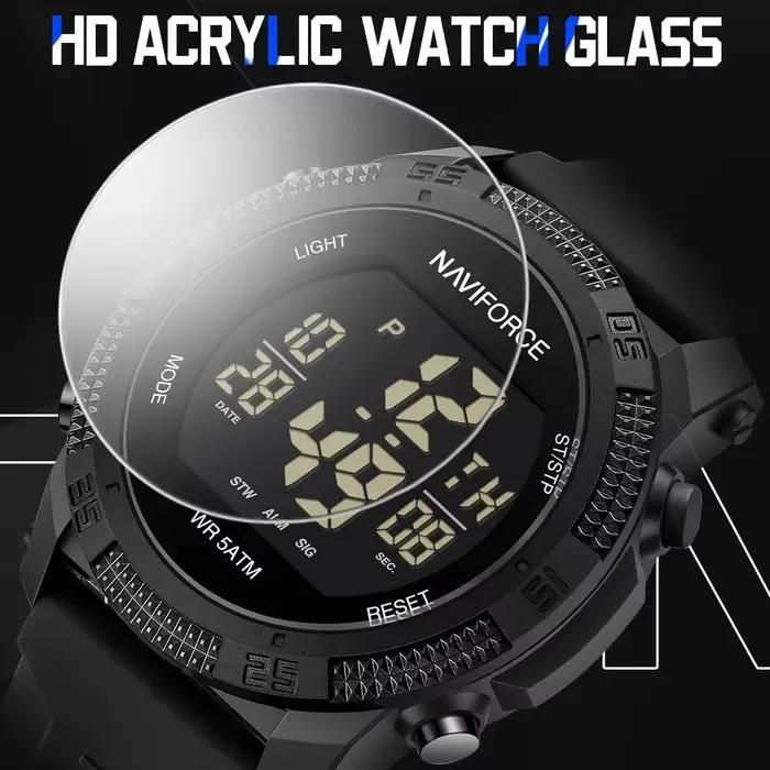 NAVIFORCE NF7104 Montre électronique numérique LCD décontractée avec alarme de date et de semaine po
