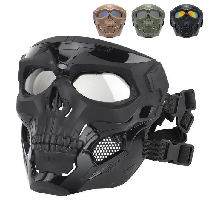 Cyclisme lunettes colorées moto crâne squelette masque coupe-vent masque complet Paintball jeu tacti