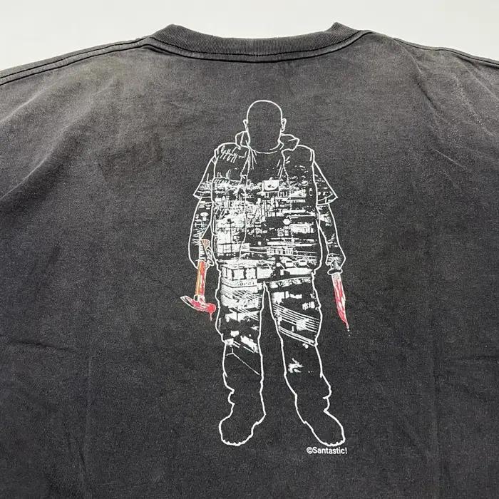 SAINT RULE T-shirt vintage délavé à manches courtes pour hommes et femmes, t-shirt oversize