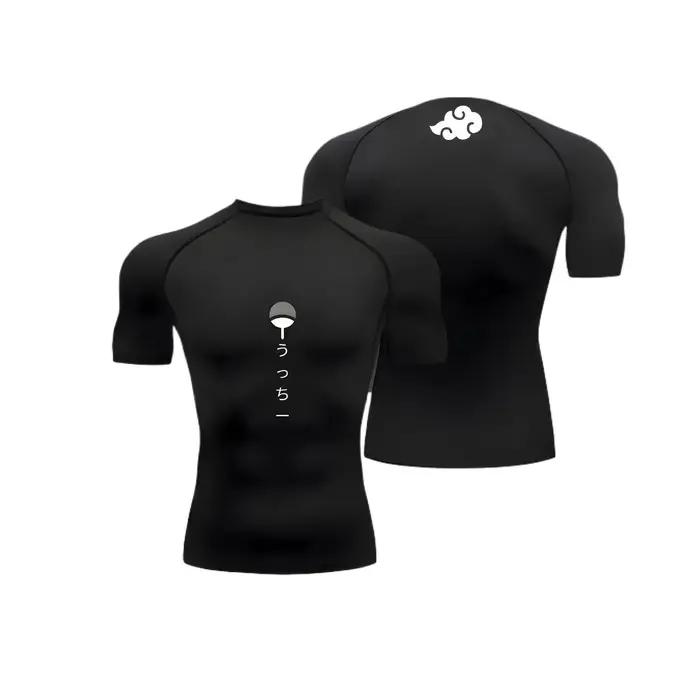 Chemise de Compression Anime pour hommes, imprimé d'été, manches courtes, protection contre les érup