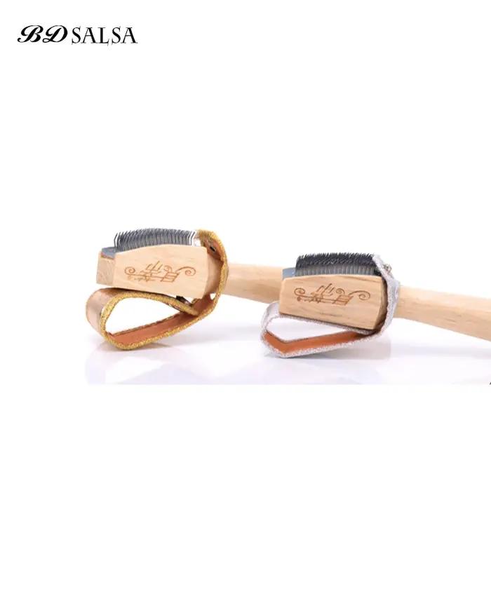 Brosse en acier à manche en bois massif, accessoires de danse BD authentiques, résistantes à l'usure