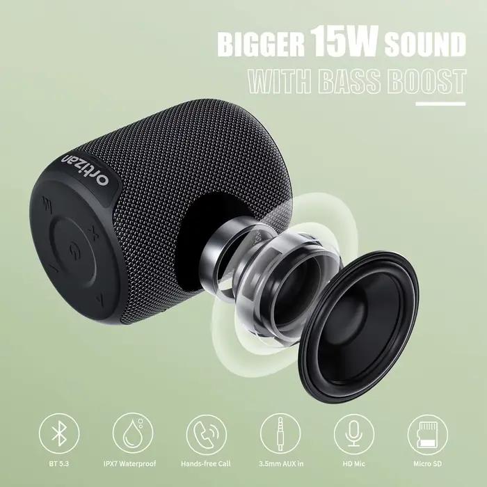 Haut-parleurs Bluetooth Ortizan, haut-parleur sans fil portable avec Bluetooth 5.3, étanche IPX7, so