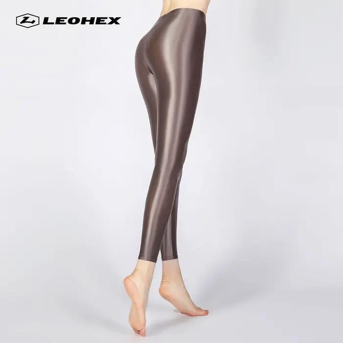 Leggings brillants satin LEOHEX 2022 pour femmes - Pantalon paillettes japonais taille haute cheville longue