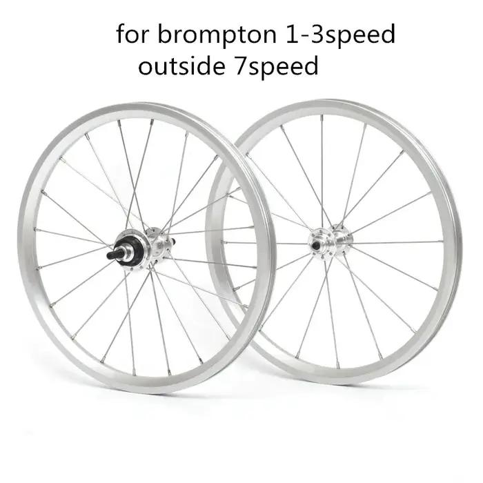 Jantes de vélo pliantes avant et arrière, Bromsilice 7 vitesses, 349