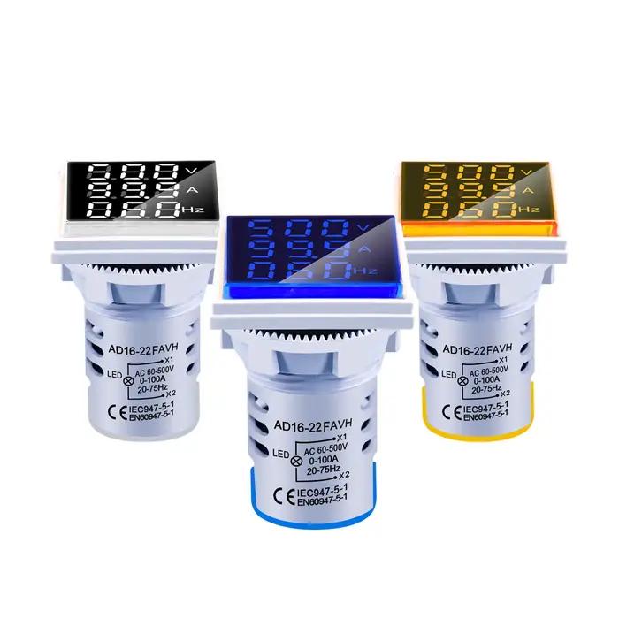 Voltmètre numérique LED AC 60-500V 1-100A, ampèremètre, fréquencemètre HZ, voyants lumineux, testeur