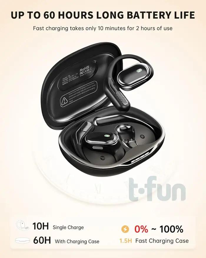 Écouteurs intra-auriculaires Bluetooth 5.4, avec micro antibruit ENC, appels clairs et son Hifi, vér