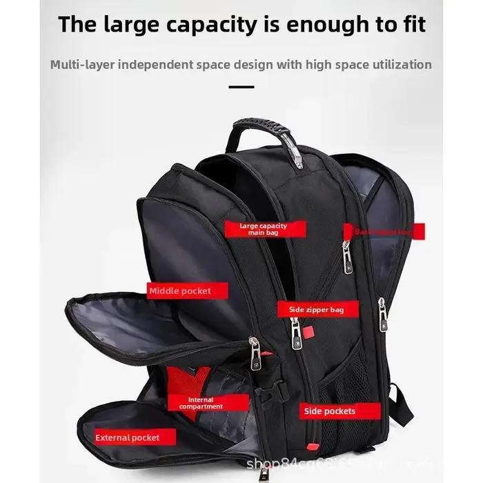 Sac à dos pour ordinateur portable en tissu Oxford imperméable de grande capacité, sac de voyage sco