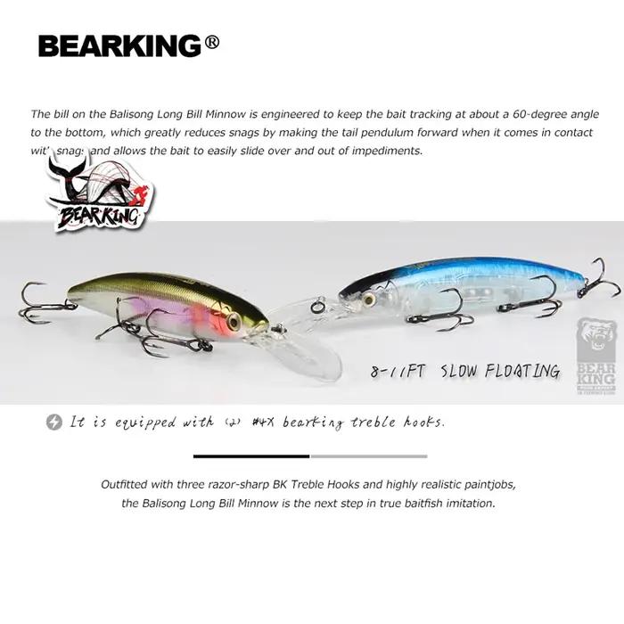 Bearking 130mm 28.6g qualité professionnelle leurres de pêche appât dur plongée 2.5-3m qualité wobbl