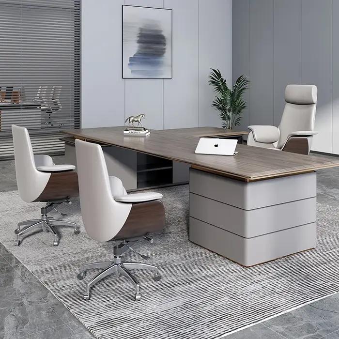 Chaise de bureau en cuir italien Support inclinable exécutif chaise de bureau blanche Mobile design