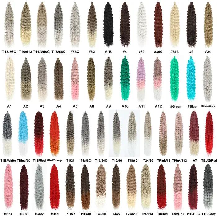 Ombre brun Ariel boucles cheveux vague profonde torsion Crochet Extension de cheveux 22 30 pouces sy