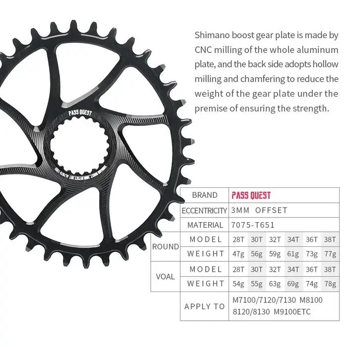 Plateaux de déport 3mm 6mm Shimano Boost pour manivelles M6100 M7100 M8100 M9100 réglage précis ligne chaîne performance optimale vélo tout-terrain route