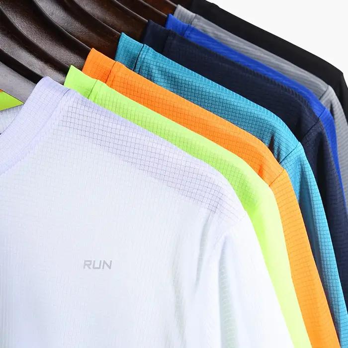T-Shirt de Sport multicolore à manches courtes, séchage rapide, maillots de gymnastique, chemise de