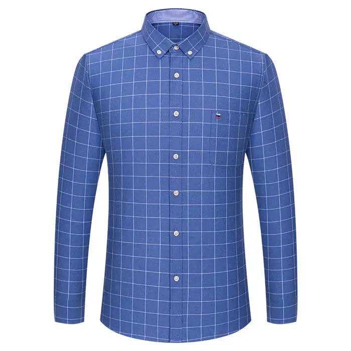 Chemise Oxford unie pour hommes, grande taille 7XL, 100 % coton, qualité surdimensionnée, manches lo