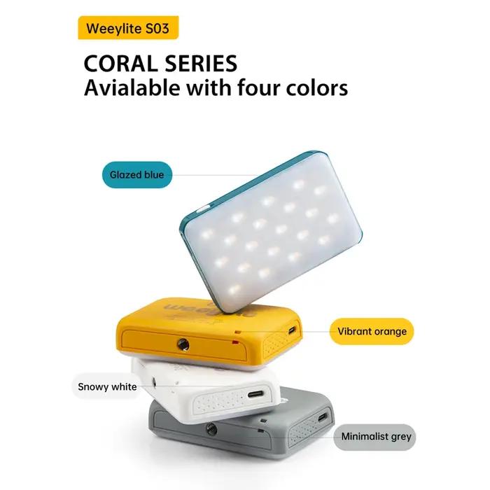 Lampe vidéo LED Weeylite S03 RGB, mini, portable, de poche, pour photographie, contrôle par applicat