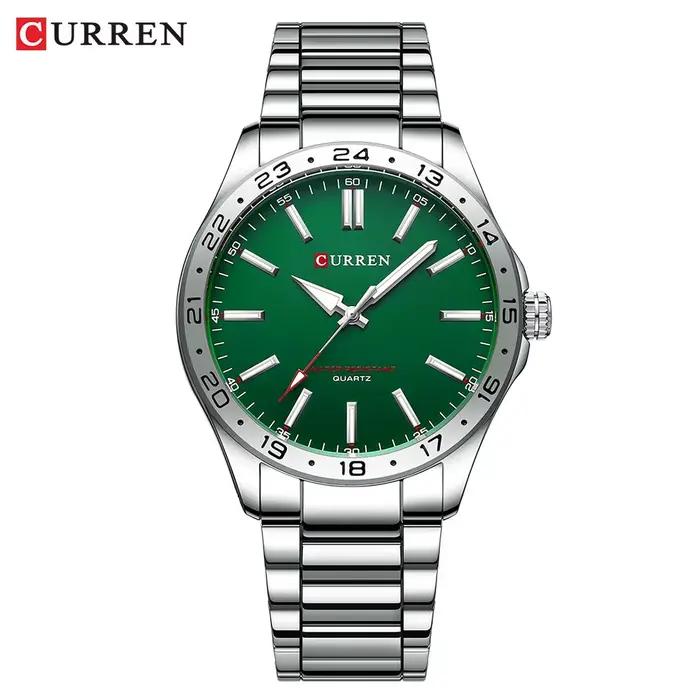 CURREN 8452 hommes montre à Quartz Simple mode loisirs affaires horloge noir argenté bracelet en aci