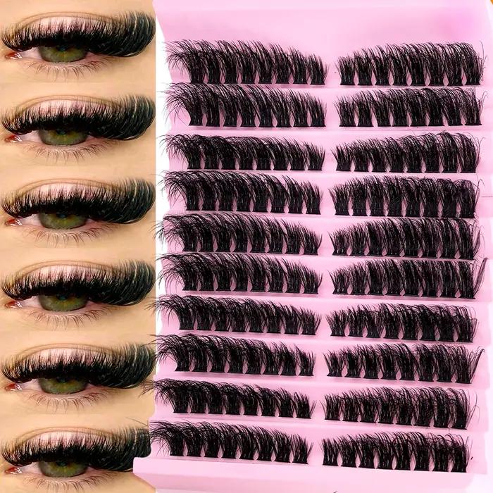 Cils individuels 8-16mm 160 pièces cils en grappe aspect naturel plateau mixte bricolage Extension d