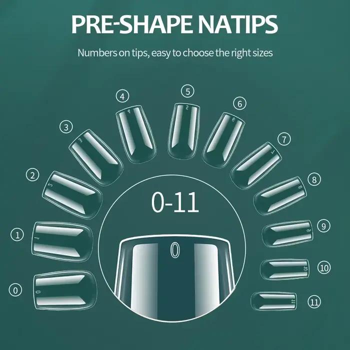 Nailpop 600 pièces pointes d'ongles couverture complète longueur moyenne ballerine presse sur faux o