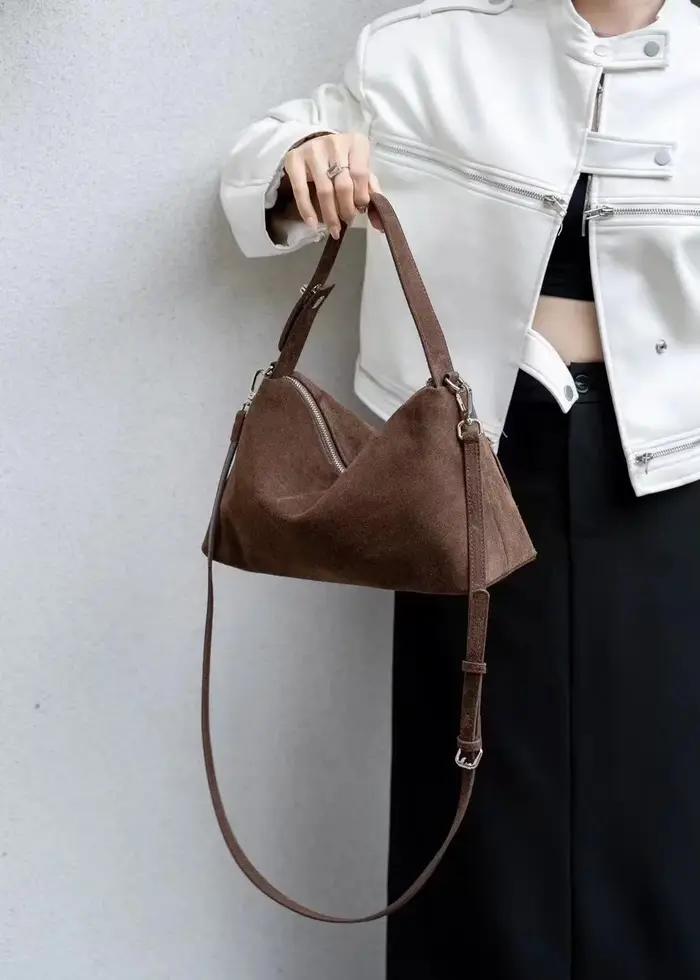 FIRMRANCH-Sac à main en cuir de vachette grande capacité pour femme, sac à main polyvalent, paresseu