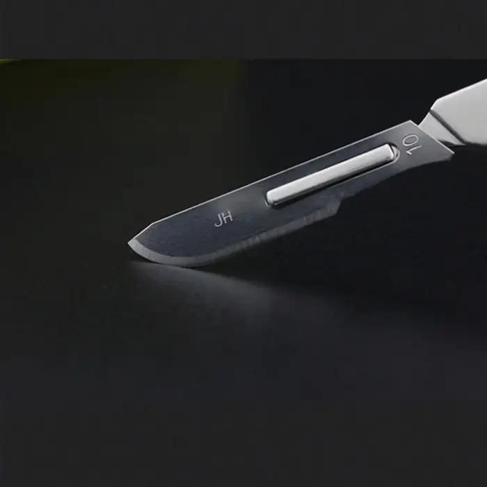 Scalpel à manche sphérique en acier au carbone, long, carboné, générateurs de bureau en métal, coute